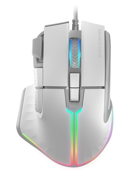 Mars Gaming Mouse Gaming Mm-xt Up To 12800DPI White