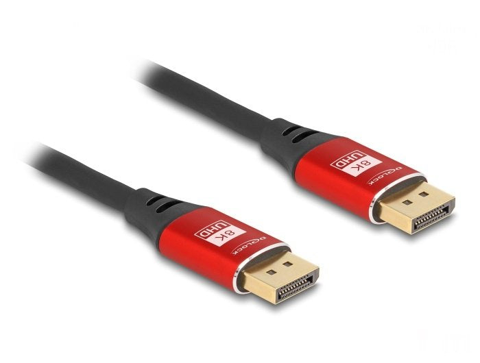 Delock 80604 Cable DisplayPort 8K 60 HZ 1M Red Metal