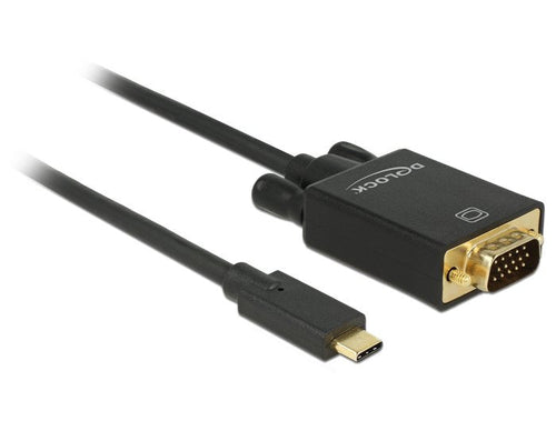 Delock USB C VGA Connector Male Dp-alt Mode Full HD 1080P 1M Black — image 1