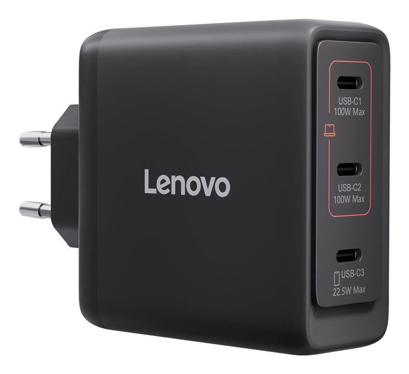Lenovo Multi-port USB-C 100W GaN-charger Power Supply Black Incl. USB-C Cable (1,8M)