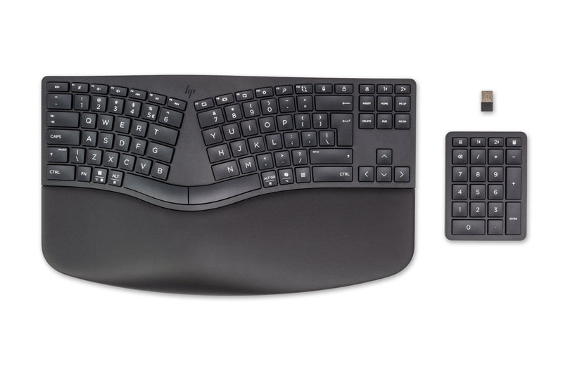 HP 960 Ergonomic Wireless Keyboard Home RF Wireless + Bluetooth QWERTY English Black