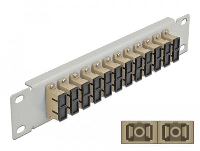 Delock 66793 Panel Connection Fibre Optic 10 12 Ports Sc Duplex Beis 1U Grey — image 1