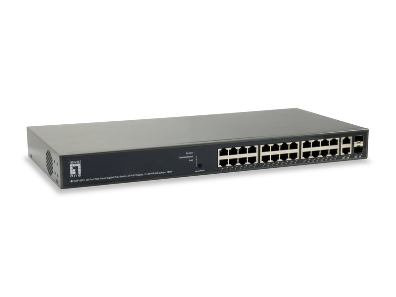 Levelone Switch 26X Ge GEP-2651 2XGSFP 185W 24XPOE +