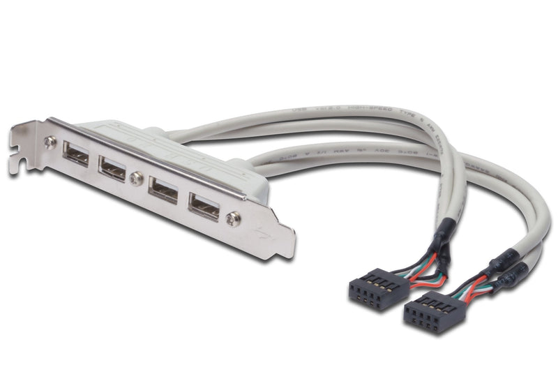 Digitus Bracket 4 Ports USB 2.0 Connector Ext Motherboard 2 X 10 Pin 2,54MM AK-300304-002- And