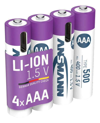 Ansmann 1311-0028 Batteries Recargables Litio Micro Aaa Type 500 (min. 400MAH) Pack 4 — image 1