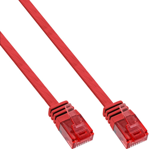 Inline Flat Ultraslim Network Cable U/UTP CAT.6 Gigabit Ready Red 10M — image 1