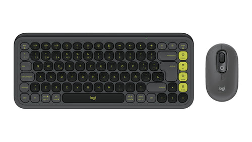 Logitech Kit Mouse Keyboard Españ Or 920-013118 Included Universal Bluetooth Qwertyl Graphite Green — image 1