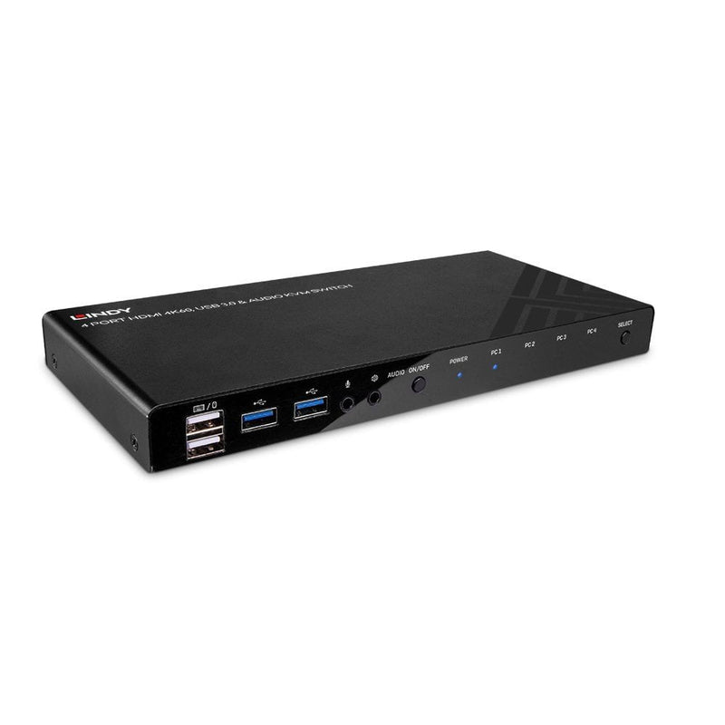 Lindy KVM Switch HDMI 4K60,USB 3.0 & Audio 4PORT