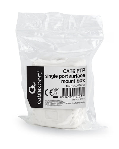 Gembird NCAC-1F6-01 Socket Wall Apantallada Gembird 1x RJ45, CAT.6, White — image 1