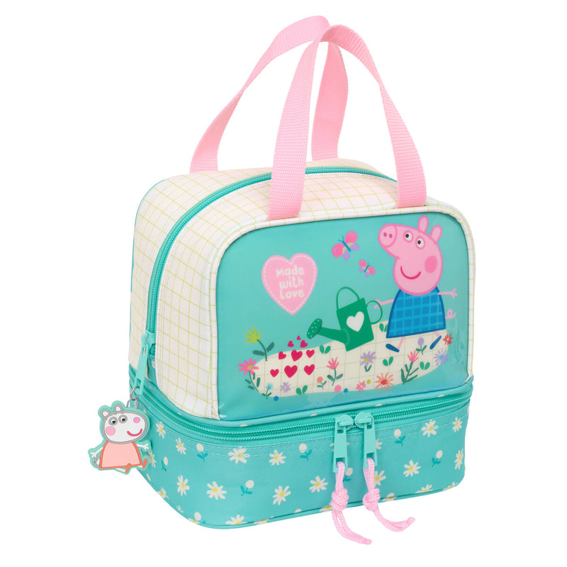 Lunchbox Peppa Pig Pretty flowers Yellow Mint 20 x 20 x 15 cm