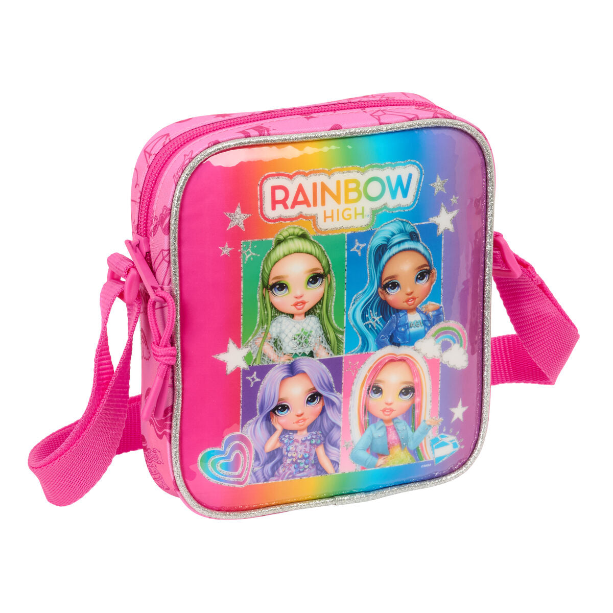 Shoulder Bag Rainbow High Shine Multicolour 16 x 18 x 4 cm
