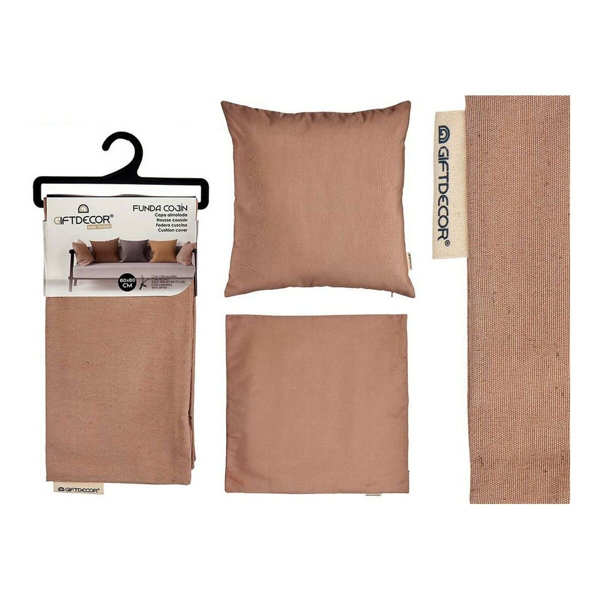 Cushion cover Gift Decor Brown 45 x 0,5 x 45 cm 60 x 0,5 x 60 cm