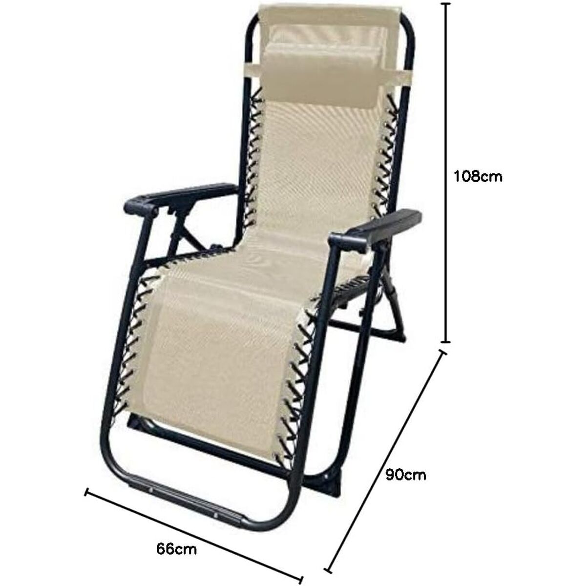 Folding Lounger Camping Chair Marbueno Beige (Refurbished D)