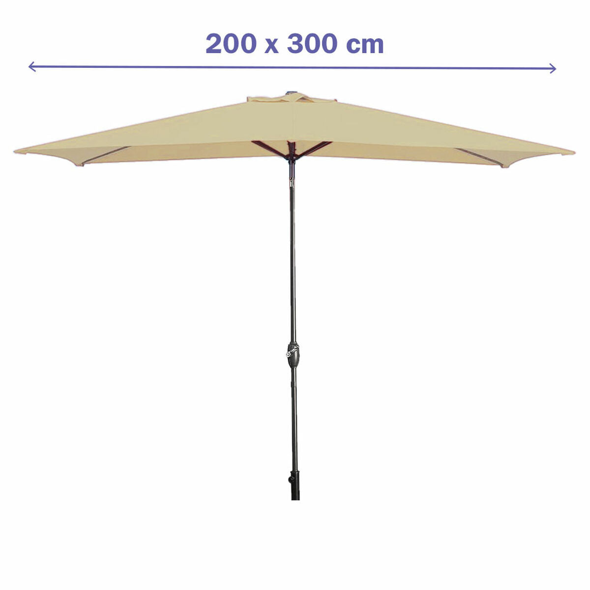 Marbueno Umbrella Steel 8 Ribs 200X300 Cm Brown Garden, Pool, Terrace 10492