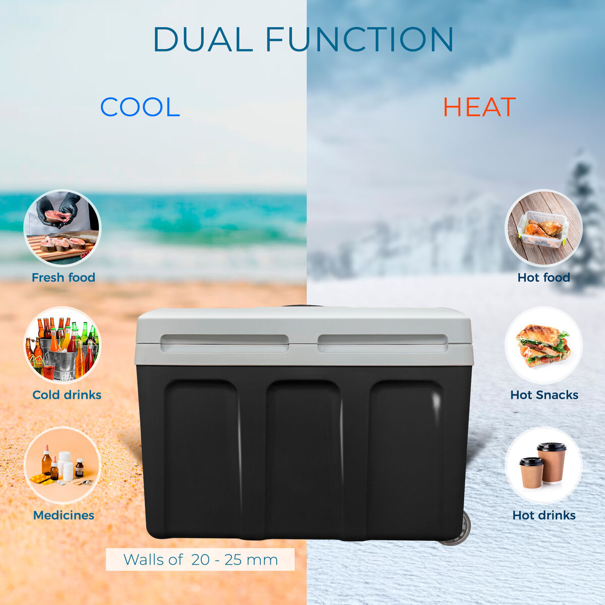 Electric Portable Fridge Black 40 L (Refurbished A)