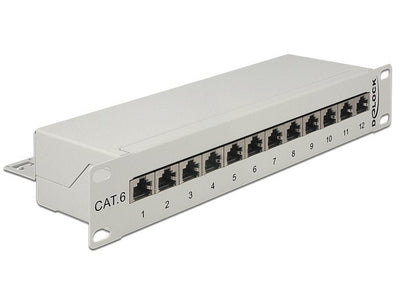 Delock 43299 10 Patch Panel 12 Port CAT.6 Grey — image 1
