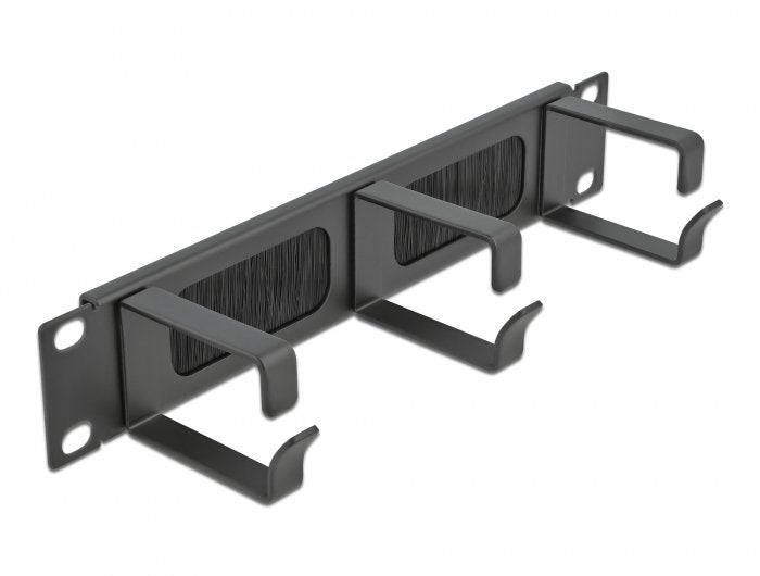 Delock 10 Barra Escobilla Gestión Cable 3 Stands 1 U Black
