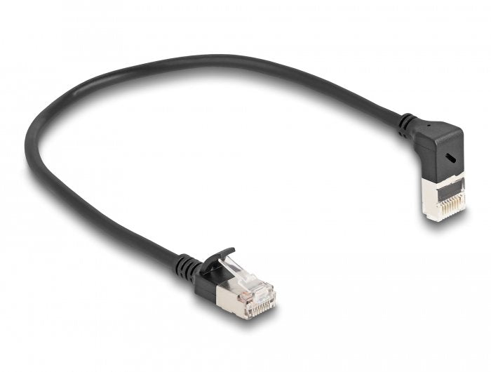 Delock Network Cable RJ45 CAT.6A S/FTP Slim 90° Oben Angular / Gerade 0,25M