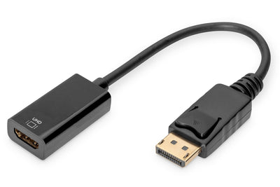 Digitus Converter Video DisplayPort HDMI Type a M/F 0.2M W/Interlock Gold Negr — image 1