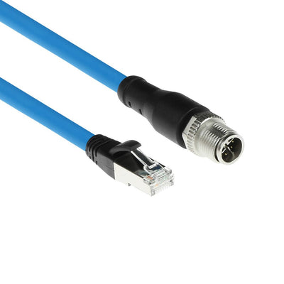 Industrial 10.00 Meters Sensor Cable M12X 8-PIN Male Chassis To RJ45, Superflex Sf UTP Tpe Cable Shielded — image 1
