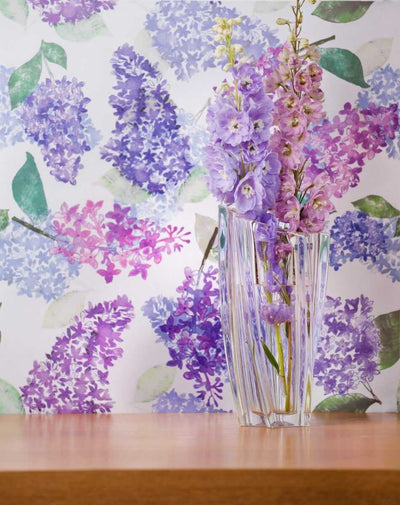 Lilac Garden in Light Purple eco wallpaper