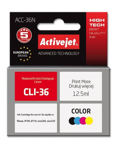 Activejet Ink ACC-36N (reemplazo Canon CLI-36 - Supreme - 12,5ML - Colour — image 1