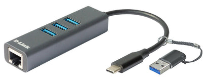 D-link Adapter USB-C 4 1 With Ethernet/Suministro Electrico USB-C/ 3XUSB3.0, 1x RJ45 — image 1