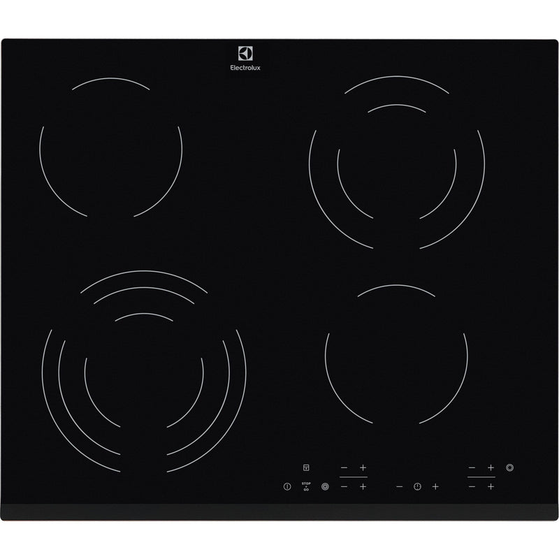 Electrolux EHF6343FOK Hobs Black Integrado 60CM Cerámico 4 Zona(s)