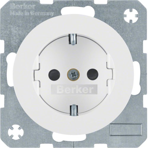 Berker 47232089 Socket Power Schuko R.1 R.3 White Polar, Glossy — image 1