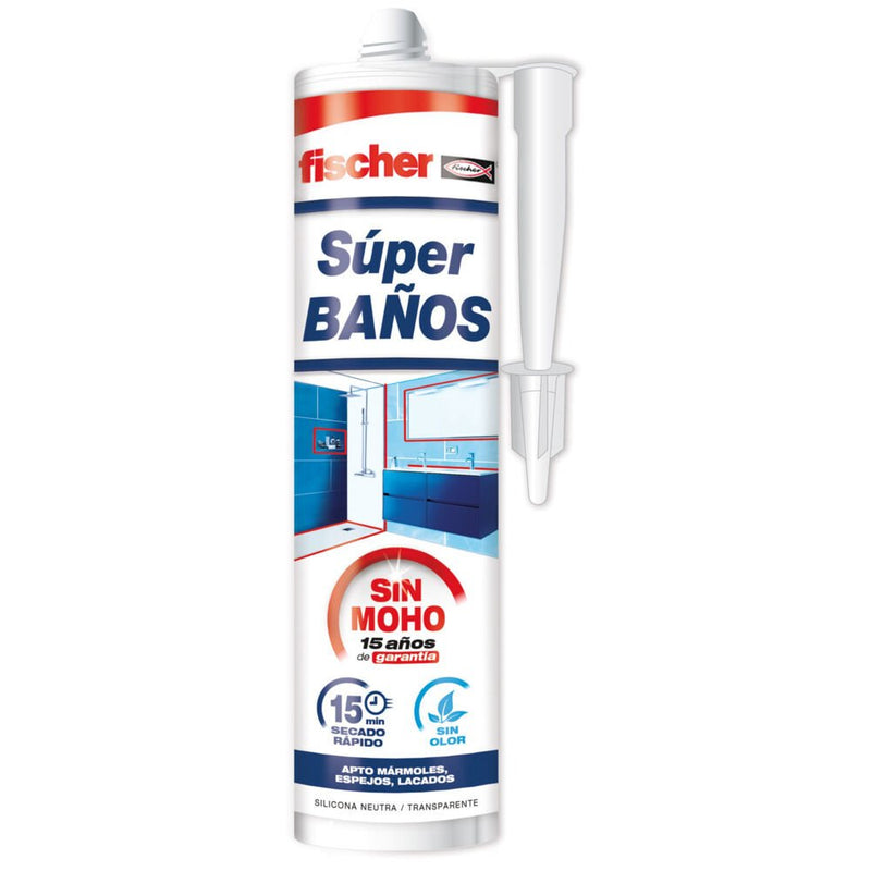 Fischer Super Baños Silicone Translúcida Antimoho Without Olor 280ML 563065