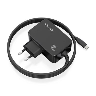 Aisens Charger GaN 45W PD 3.0 1x USB-C 1.80M, Black — image 1