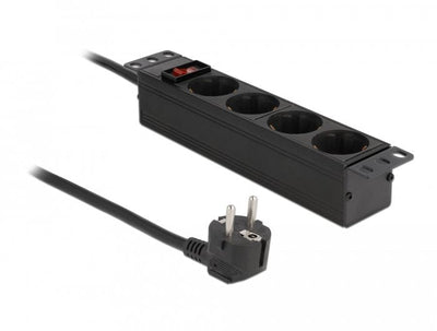 Delock Power Strip Rack 10 4 Sockets With Switch 1 He Black — image 1