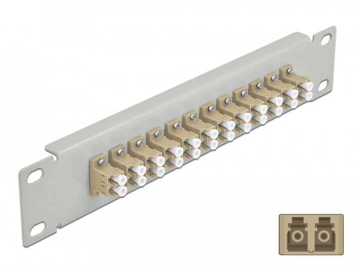 Delock 10 Panel Connection Fo 12 Ports Lc Duplex Beige 1 U Grey