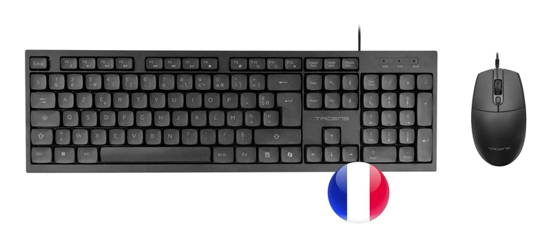 Tacens Anima ACP02 Pack USB Keyboard Multimedia + Mouse 1200DPI 3 Buttons - Disposicion Francesa Azerty Fr - C