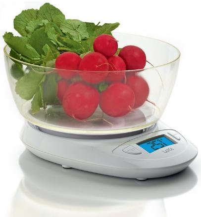 Laica Scale Kitchen KS1019 White Bol Large Capacity Display Retroiluminado Up To 5KG Precisión 1G