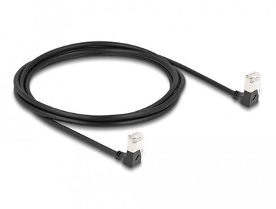 Delock Network Cable RJ45 CAT.6A S/FTP Slim 90° Unten / Unten Angular 2M — image 1