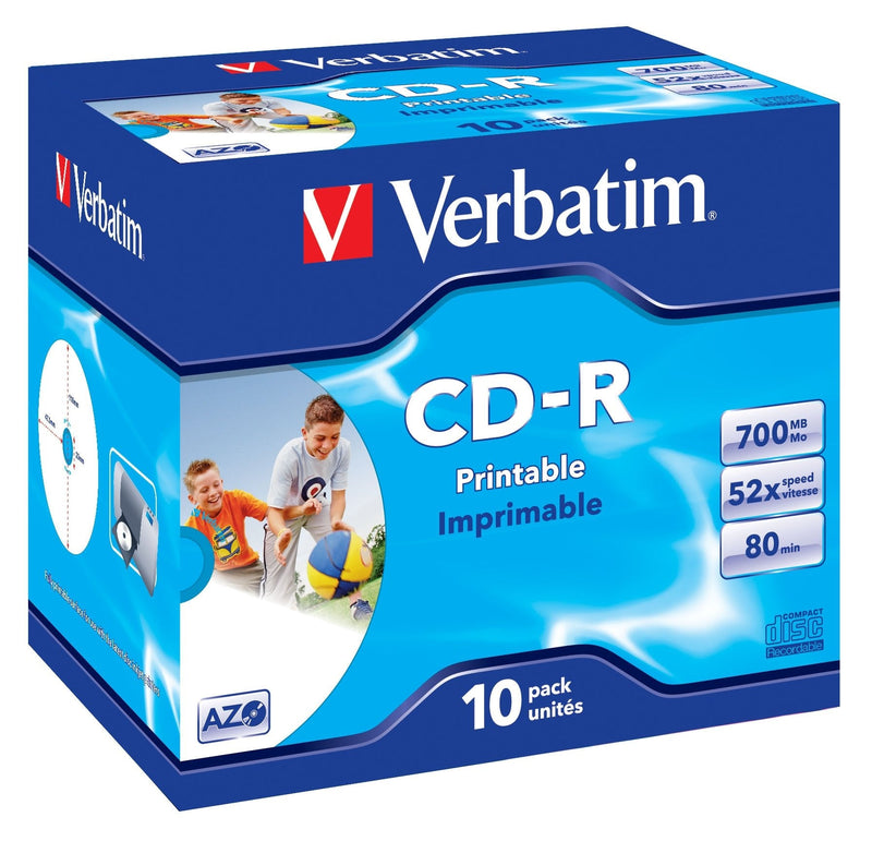 Verbatim Cd-rom Imprimibles Superazo Wide Print Surface Id 52X 700MB 10 Units