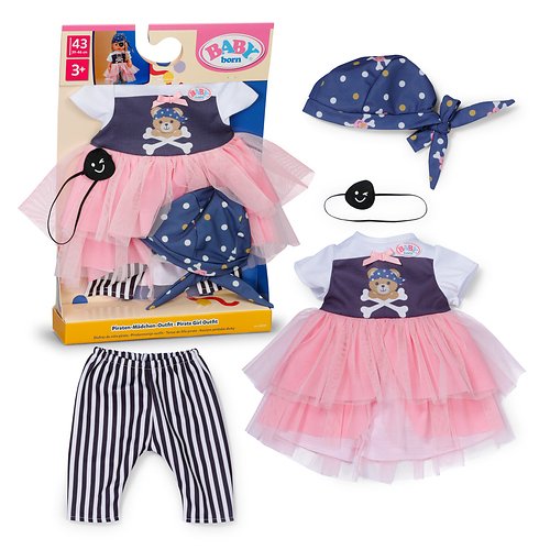 Zapf Creation Baby Born® Set Niña Pirata 43CM, Accesorios Muñecas 839737