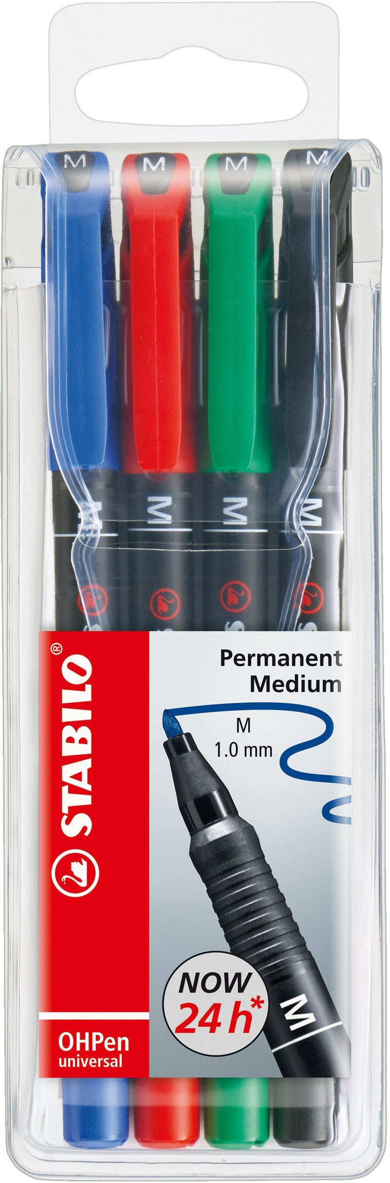 Stabilo - 4 Markers Ohpen - Ink Permanente - Punto Medio 1.0