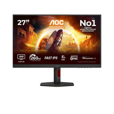 AOC Monitor G4 Q27G4ZR 27 2560 X 1440 Pixels Quad HD LED Black Red — image 1