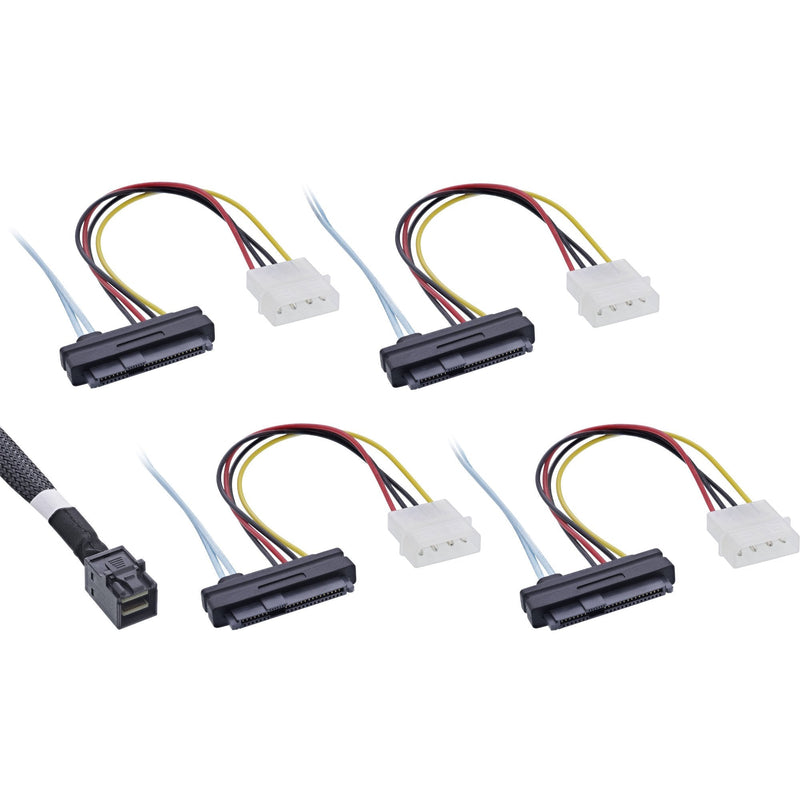 Inline Cable Mini Sas HD SFF-8643A 4X SFF-8482 + Power 0,5M