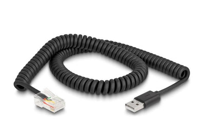 Delock 90602 Cable Espiral RJ50 a USB 2.0 Tipo-a 2M — image 1