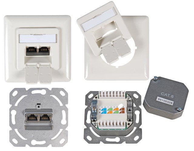 Efb Socket Datos CAT.6 250MHZ Derecha Izquierda, EMPOTRADO,2x RJ45,WEI