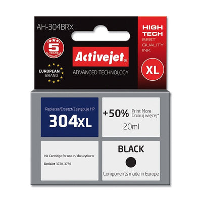 Activejet Ink Ah-304BRX (reemplazo HP 304XL N9K08AE - Premium - 20ML - Black — image 1