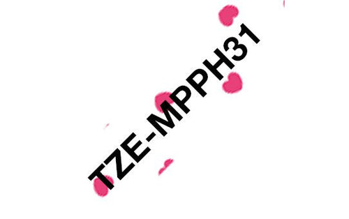 Brother TZE-MPPH31 Tape Printer Labels Black Sobre Pink — image 1