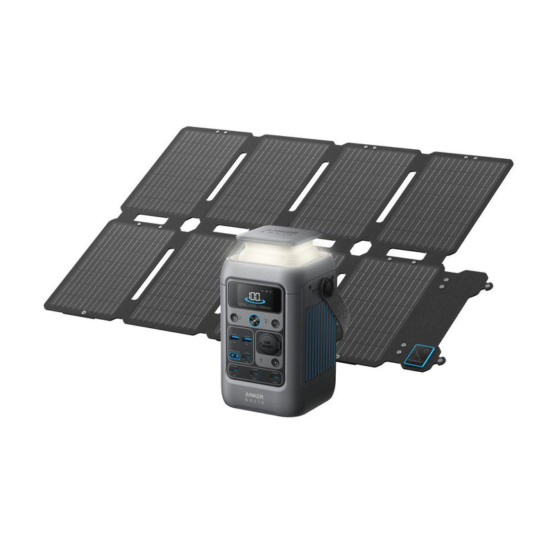 Anker Central Eléctrica Laptop Solix C300X DC + Panel Solar Foldable PS60 Grey 288WH, 300 Watts PD 3.1 B172831