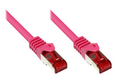 Goodconnections Network Cable With Protector Pestaña, CAT.6, S FTP, Pimf, Pvc, 250MHZ, Magenta 30M, — image 1
