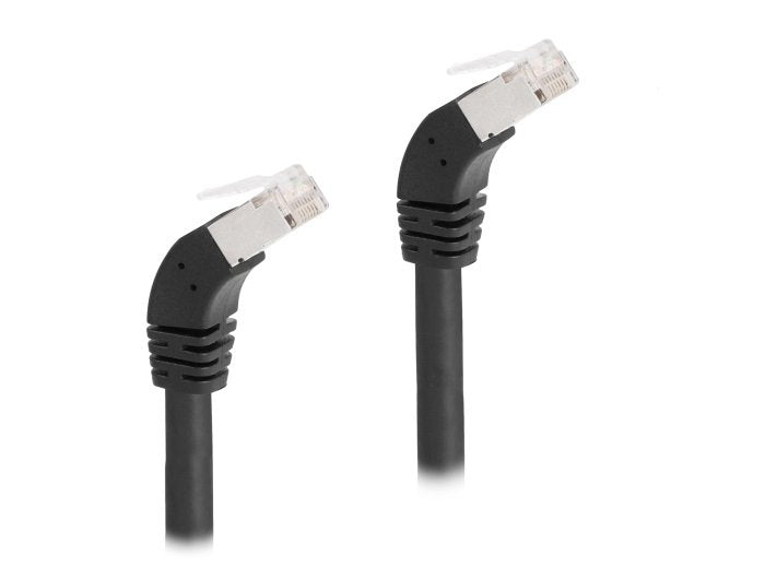Delock 80274 RJ45 Network Cable CAT.6A S/FTP 45° Nach Unten Angular 0,5M Negro
