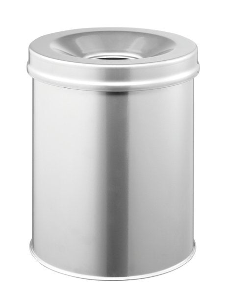 Durable Papelera Safe Round 15 Liter Silver