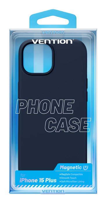 Vention Case Silicone With Magsafe KUFL0-20 Compatible With Iphone 15 Plus Blue Medianoche — image 1